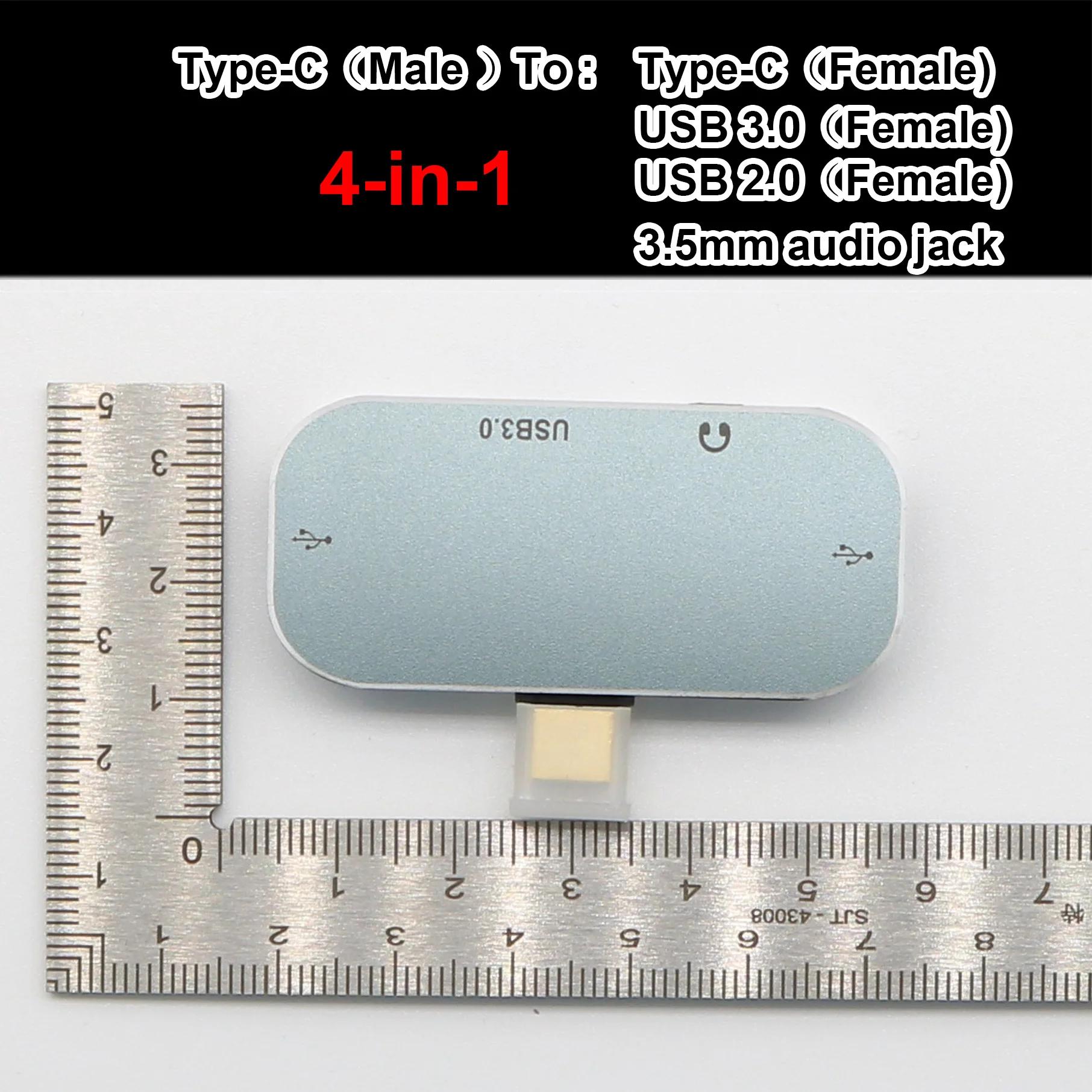 1pcs 4 in 1 Male Type C-Female 3.5    c USB3.0 2.0  (Macbook Pro )   ŷ ̼ 